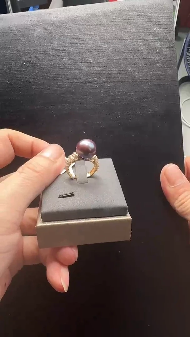 【闪购商品】淡水珍珠戒指银S925镶嵌强光淡水有核珍珠S925银戒指