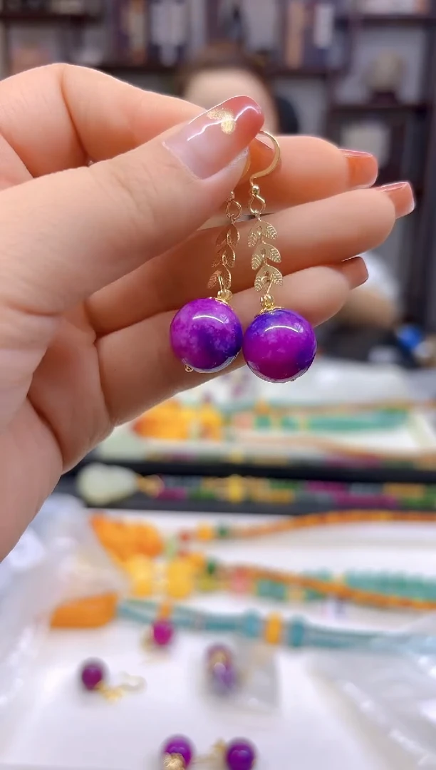 【闪购商品】苏纪石（舒俱来）耳坠14K金镶嵌E30