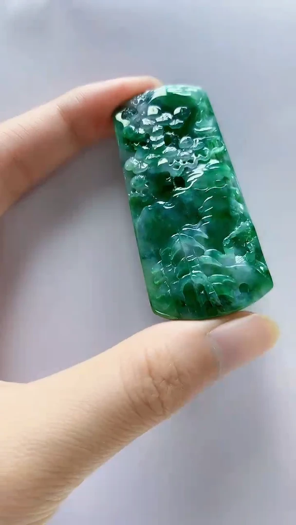 未镶嵌定制翡翠4868zm-毛货挂件27山水