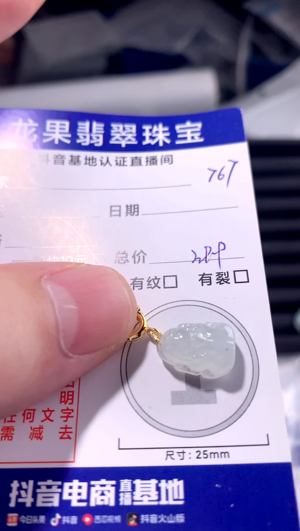 颈饰未镶嵌翡翠冰胶貔貅767