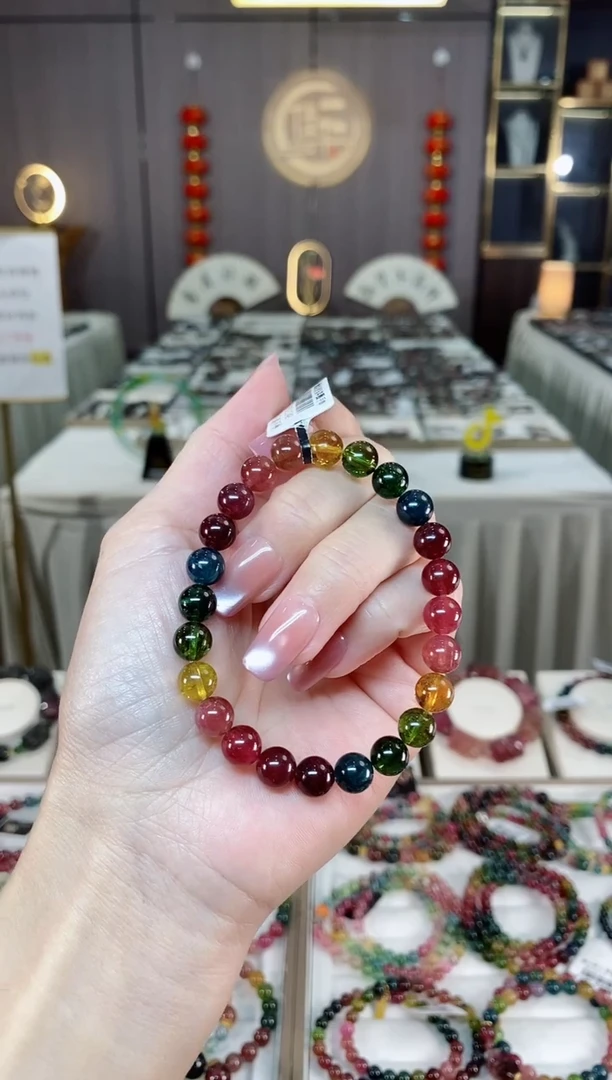 未镶嵌老矿碧玺冰体单圈手串7mm+碧玺hon多样性发货一条