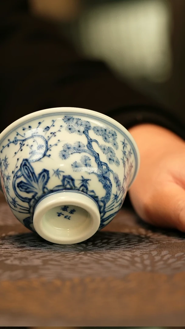 中式垂虹慕古松竹梅压手