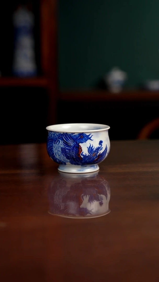 自成堂柴窑 龙凤杯