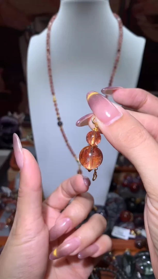 未镶嵌珠宝半成品水晶胶花葫芦吊坠多样性发其1