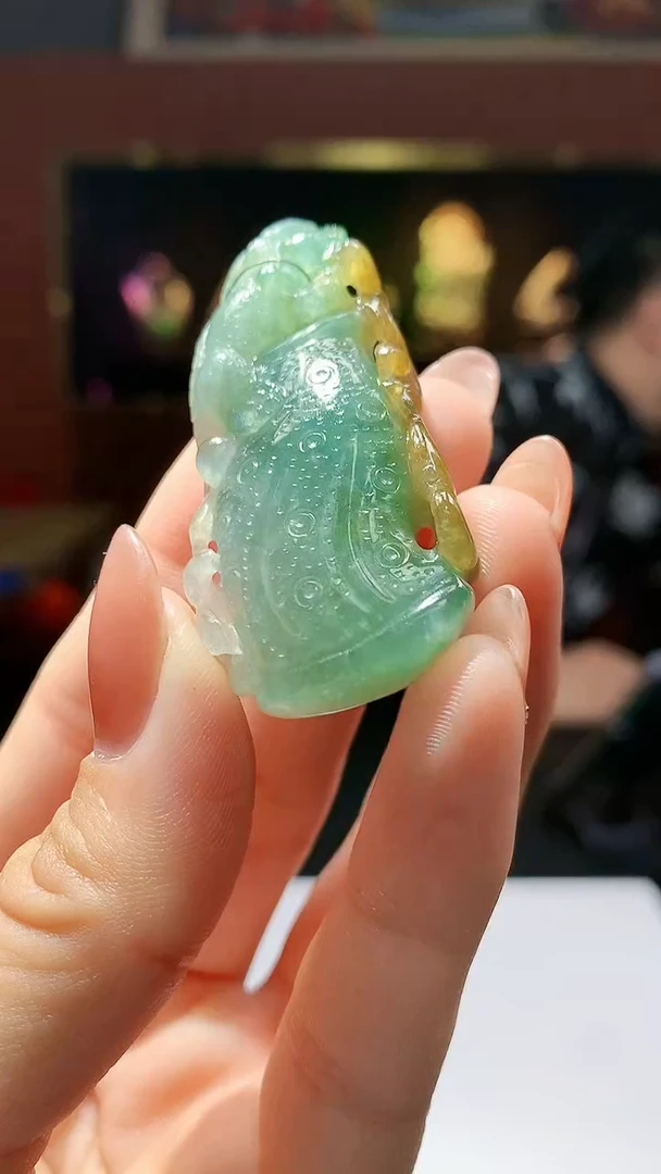 【闪购商品】定制翡翠未镶嵌1034hm-毛货挂件16