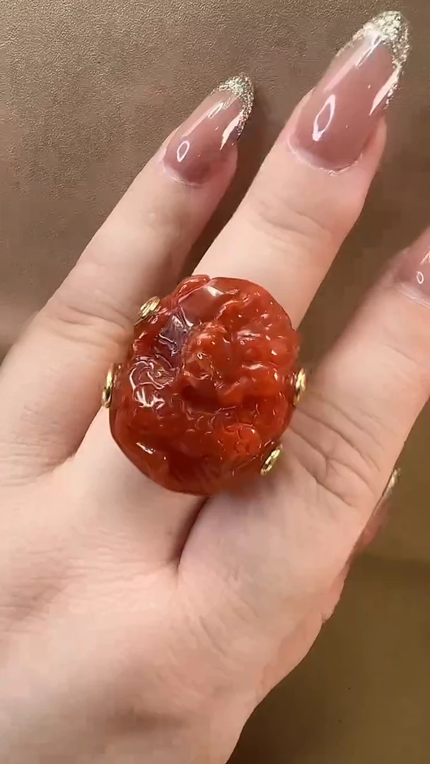 未镶嵌南红玛瑙戒指戒指