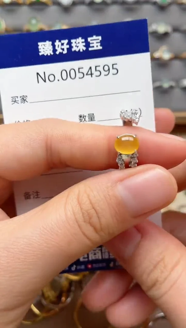 银S925镶嵌戒指翡翠1
