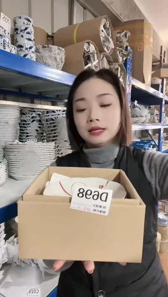 【闪购商品】瓷片进口百货赤绘16cm钵五只不同花D698