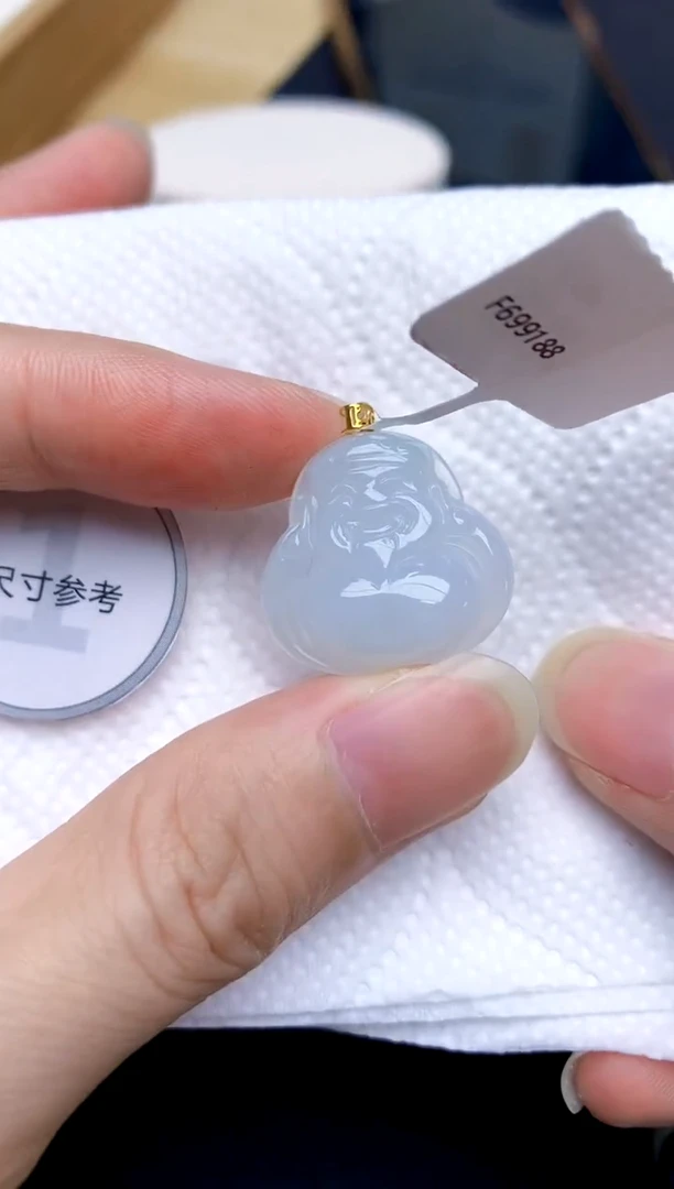 颈饰18K金镶嵌翡翠天然A货翡翠