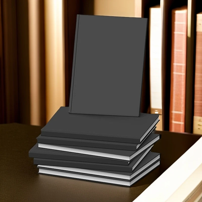 黑皮8本锁线装加厚涂色本