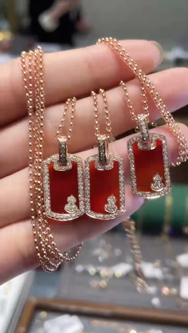 【闪购商品】玛瑙/玉髓颈饰18K金镶嵌X葫芦项链多样性发一