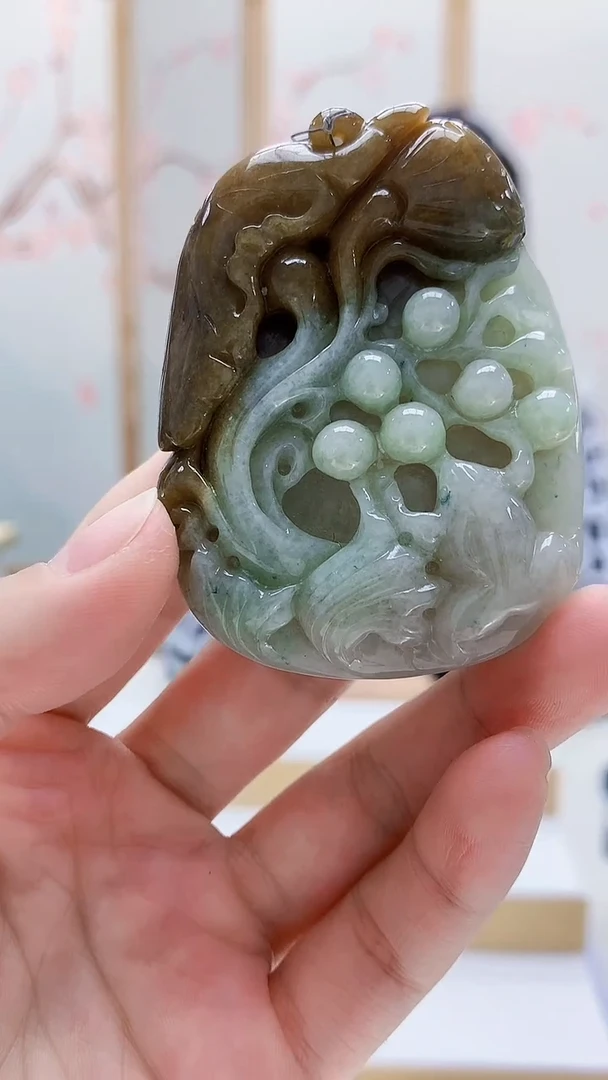 未镶嵌定制翡翠5160lr-毛货挂件42