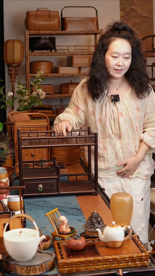【久香】高山楠竹茶具收纳架茶杯架壶架置物博古架茶棚茶柜