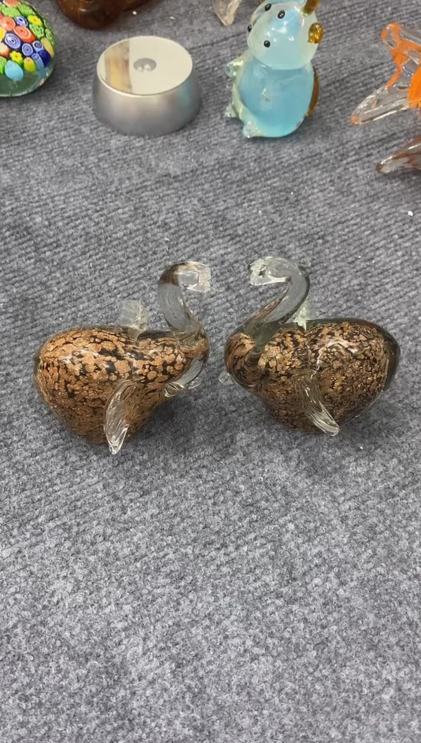 【闪购商品】琉璃高12cm对宽18cm微微瑕金星小象一对