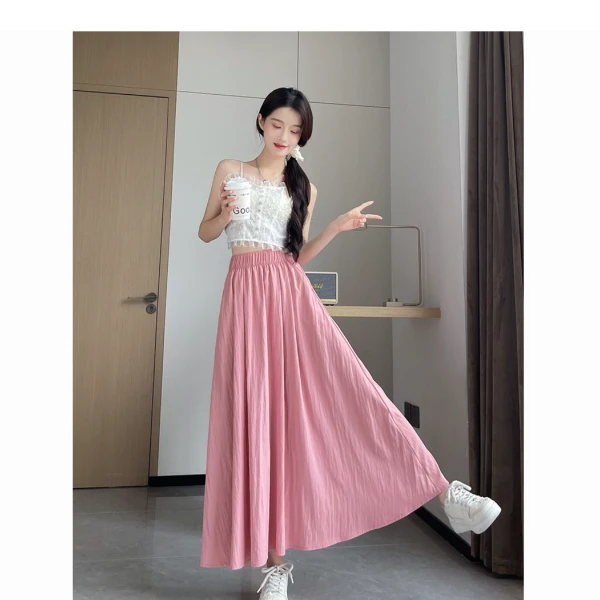 个性百搭垂感舒适半身山本九分裙裤女春夏宽松显瘦阔腿裤纯色小众