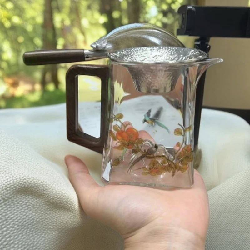 柿柿如意喜鹊公道杯加茶漏  6163