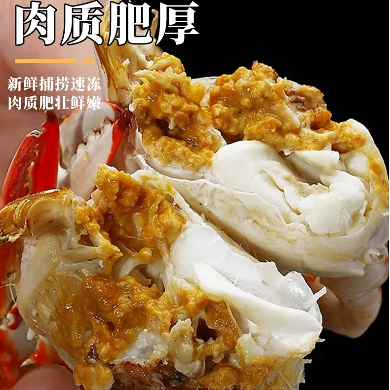 (巨无霸)精品野生梭子蟹 肉母蟹 5两左右/只 香辣 葱油 4斤【冻蟹】