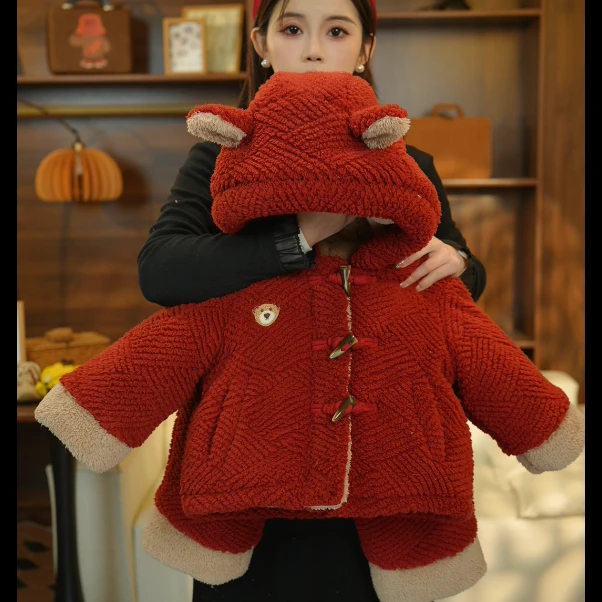 男女宝宝冬季加绒加厚棉服中小童儿童连帽保暖棉袄套装二件套潮