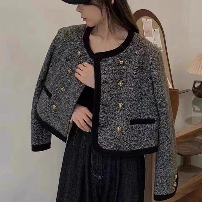 【锦衣服饰】X 896圆领短款宽松显瘦小香羽绒服