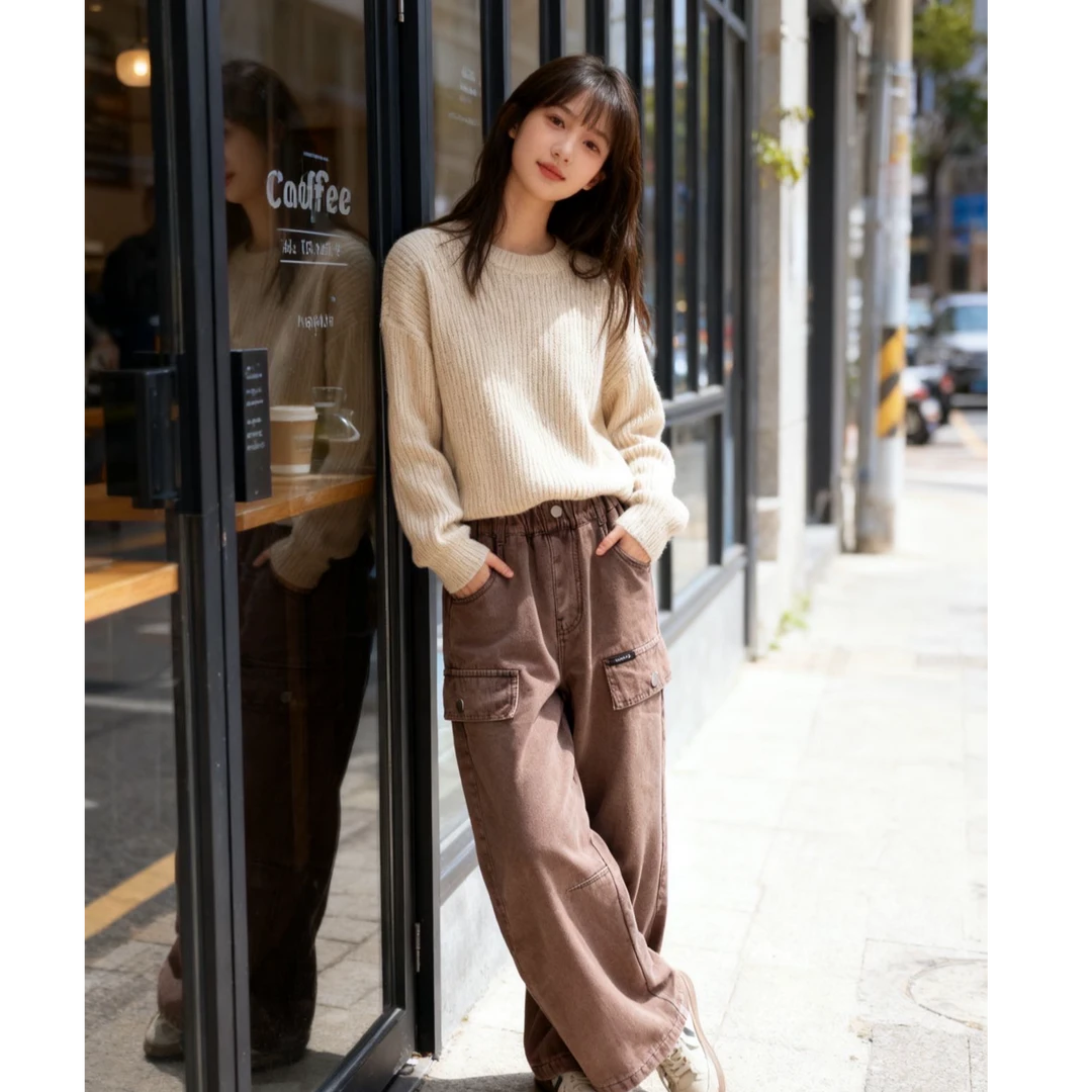 9632879高端专享秋冬款青少年加绒牛仔裤粉色（靠谱）