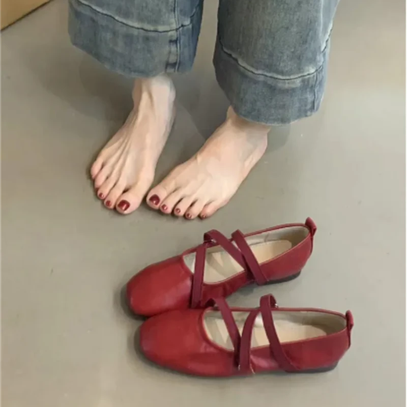 韩菲BS-872-2软底单鞋女2025必穿蛋卷鞋软软软好穿四季奶奶鞋女鞋