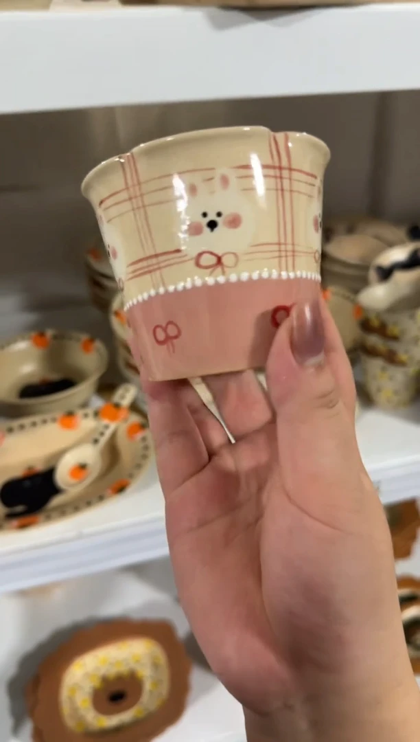 陶瓷兔兔杯子【十里高温釉下彩陶瓷】