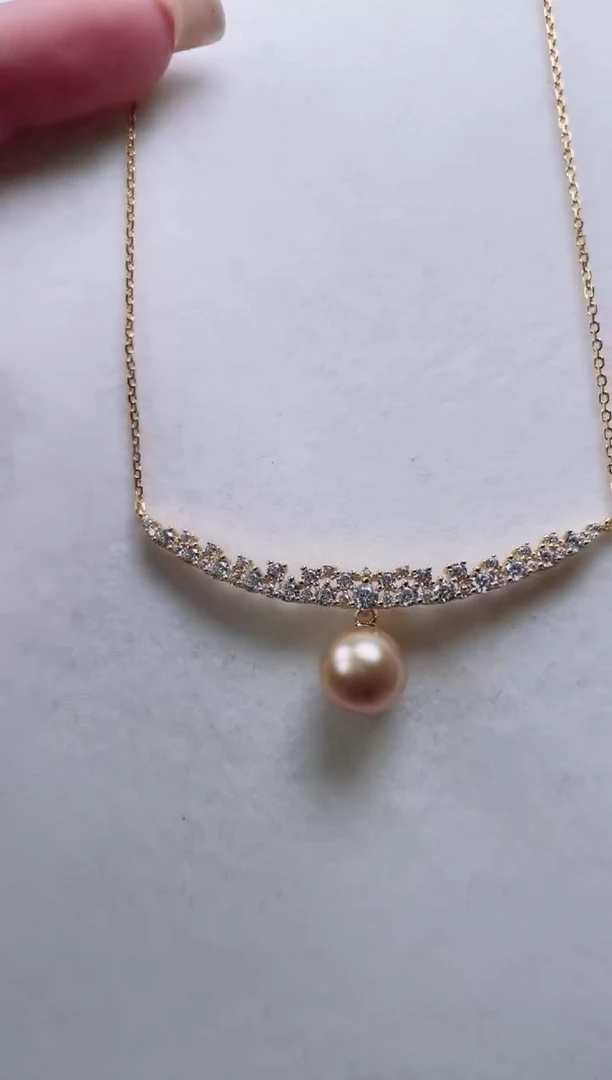 银S925镶嵌海水珍珠套链T905