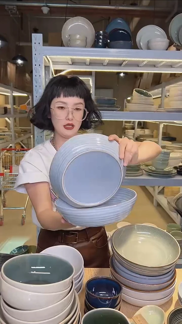 瓷166外贸尾货高温釉下彩餐具默认微瑕