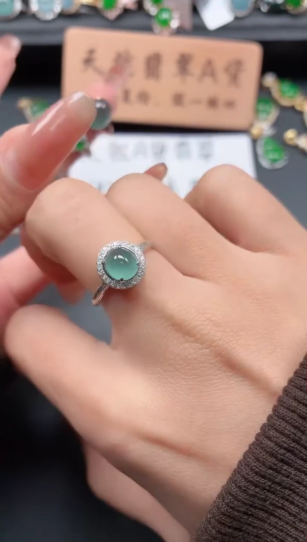 银S925镶嵌戒指翡翠111