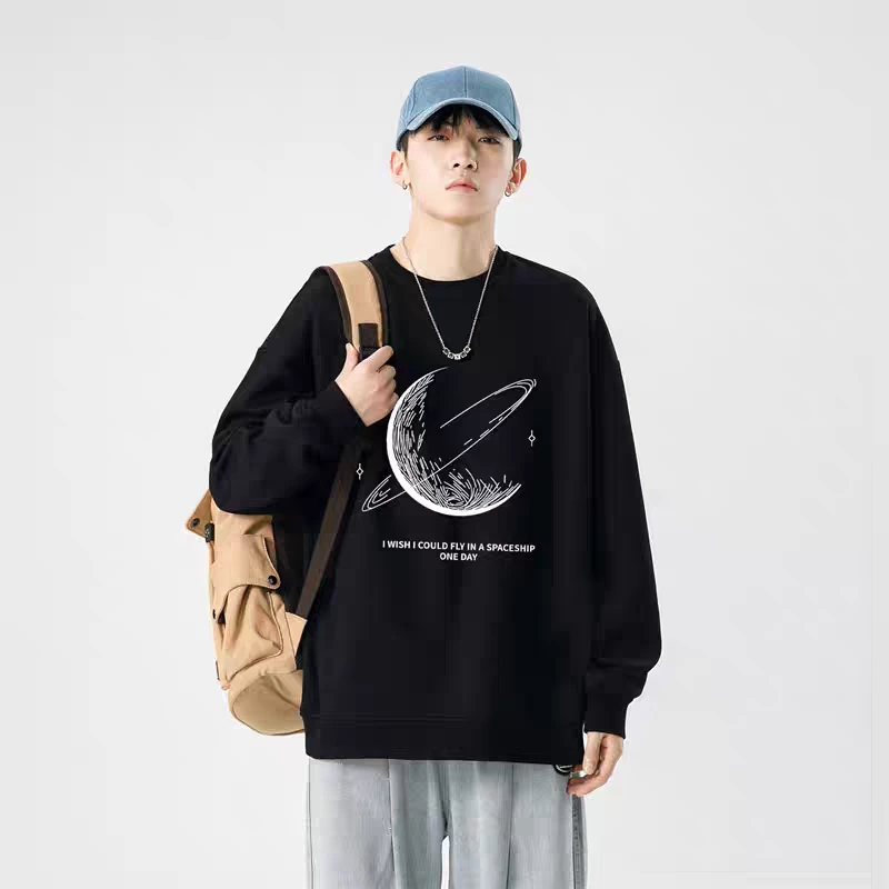 潮流港风 T4246德绒宽松卫衣