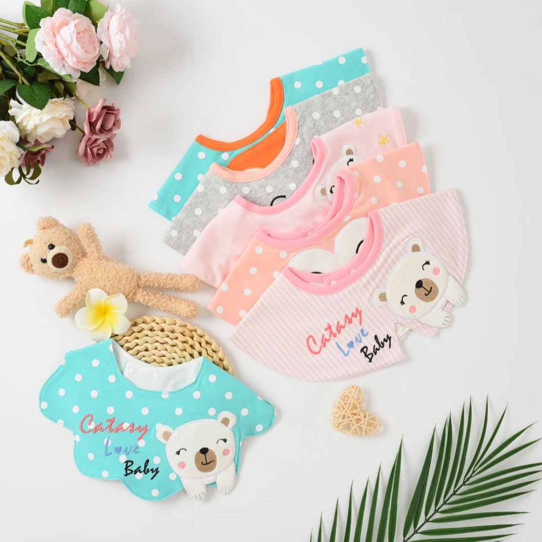 Catasy/卡特思婴儿口水巾A类宝宝防吐奶围嘴防水口水兜新生儿饭兜