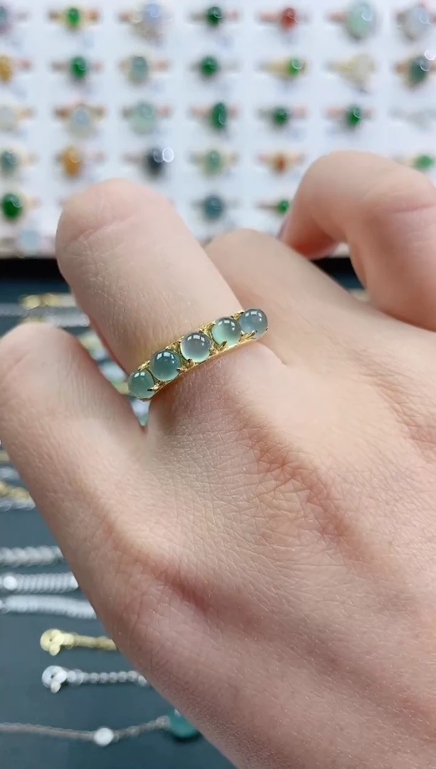 银S925镶嵌戒指翡翠天然翡翠