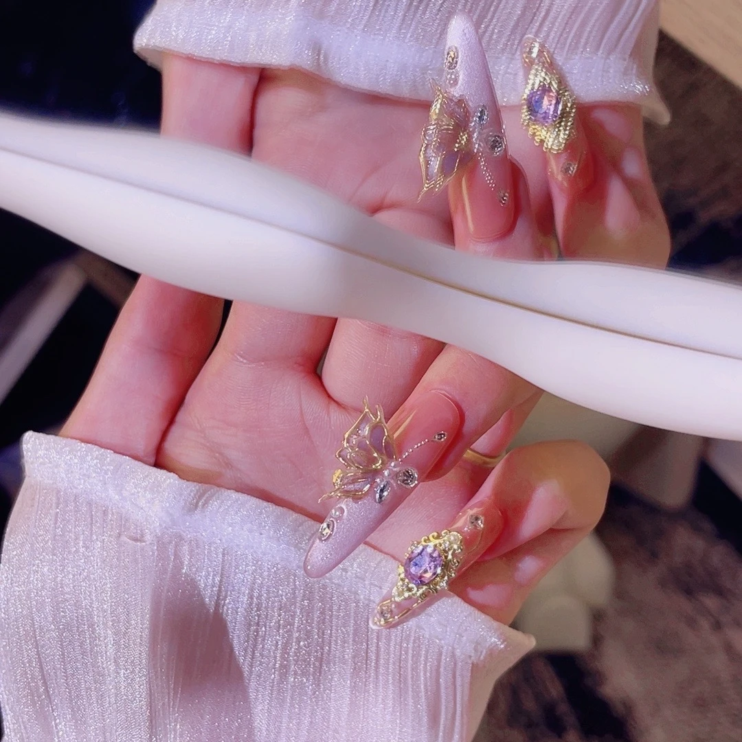 宫廷甄嬛护甲中式纯手工美甲穿戴甲穿戴式ins纯纯手工穿戴穿戴甲