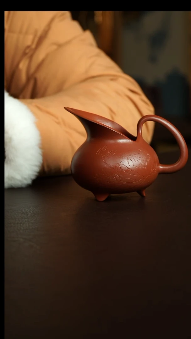 茶杯紫砂35号 李建军老师朱泥荷花公道