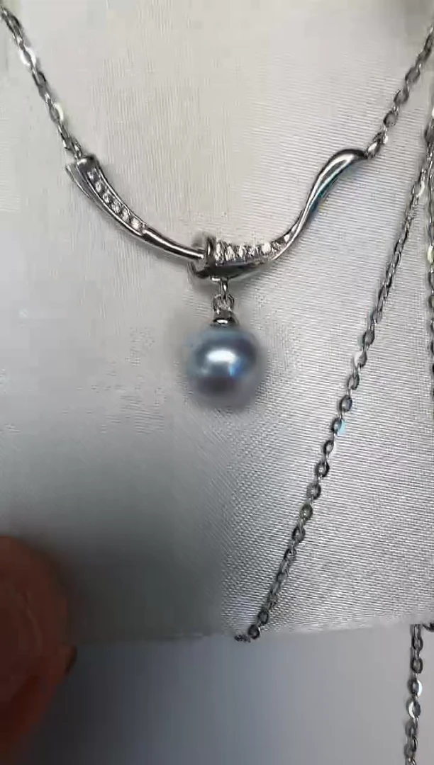 海水珍珠银S925镶嵌颈饰套链