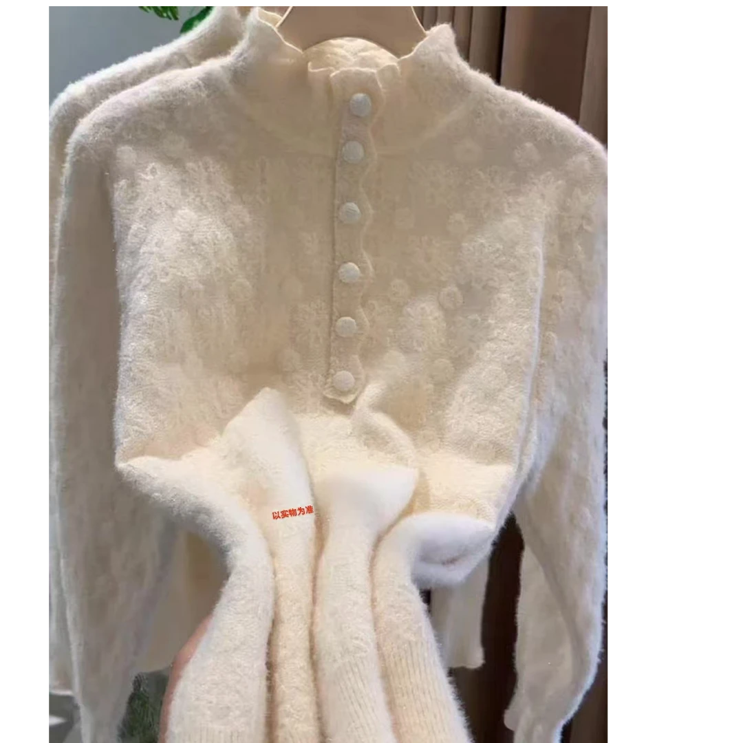 打底蕾丝毛衣气质长袖网红洋气加厚时尚百搭法式ins高领冬季113