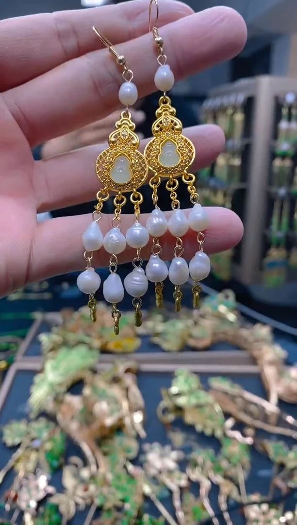 【闪购商品】淡水珍珠耳饰合金56珍珠饰品