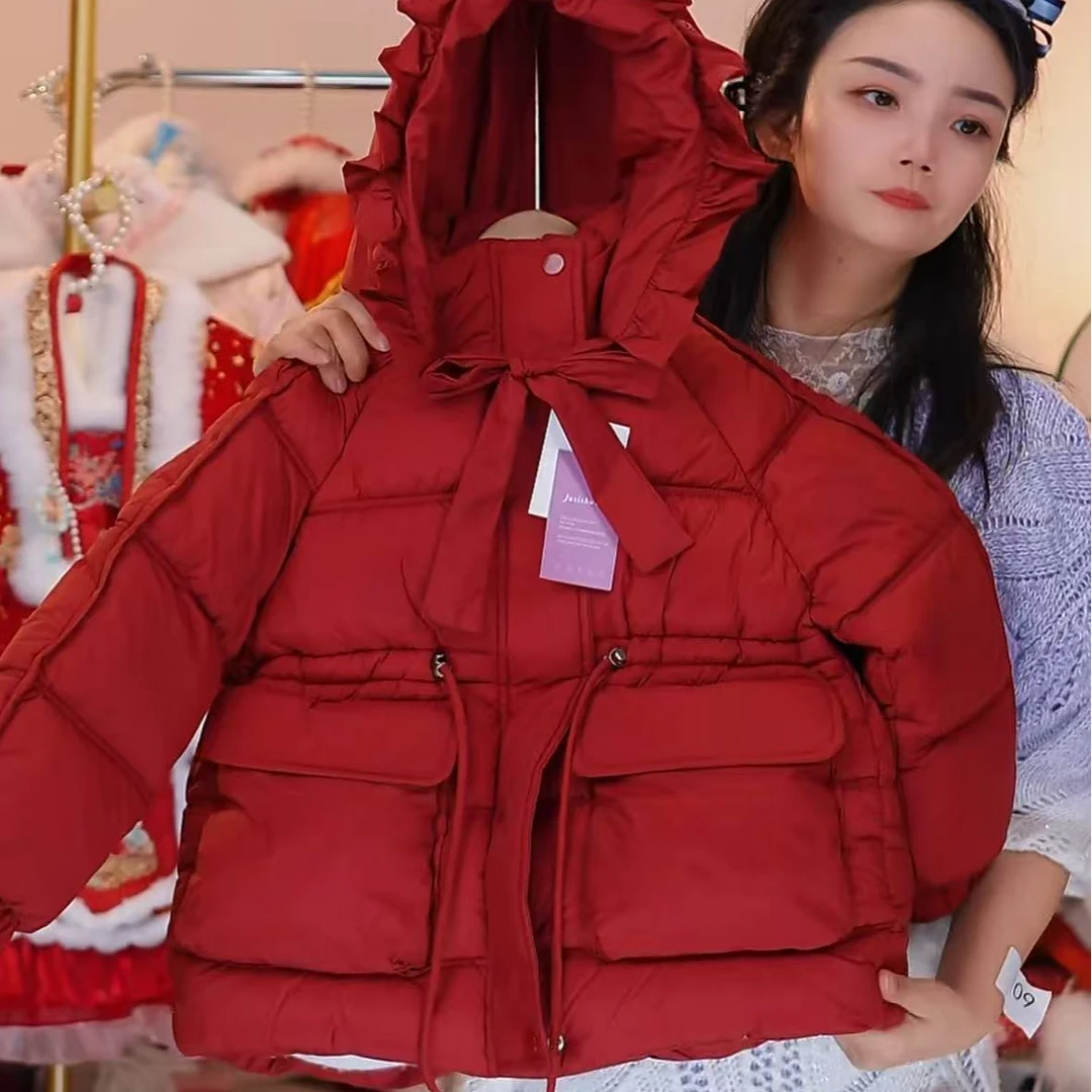 【花边帽子-女童棉服】女童新款洋气公主秋冬女宝保暖