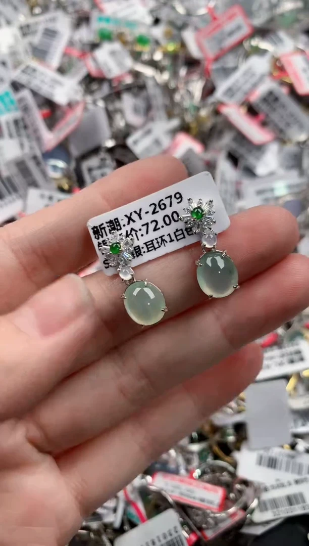银S925镶嵌戒指翡翠1515---3