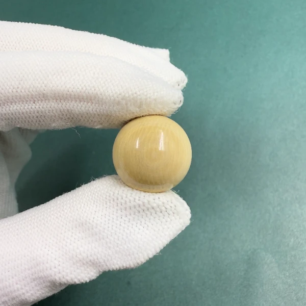 S8242天然猛犸牙蓝眼圆珠18mm  支持鉴定 假一罚四