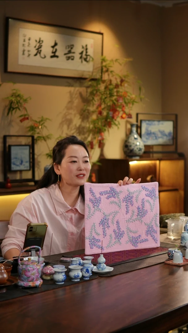 织绣花卉长茶席C款