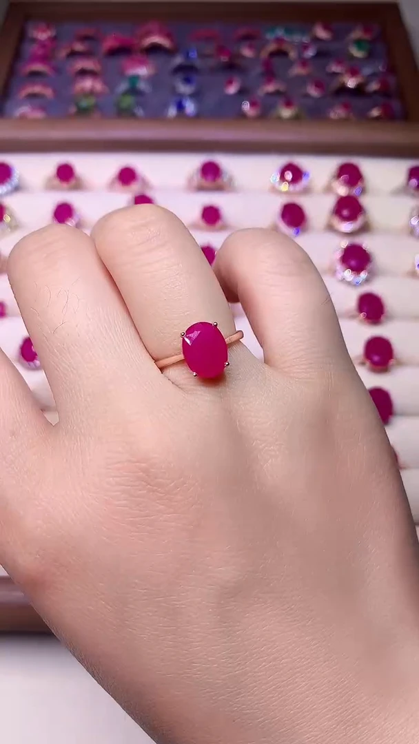 【闪购商品】红宝石戒指银S925镶嵌000