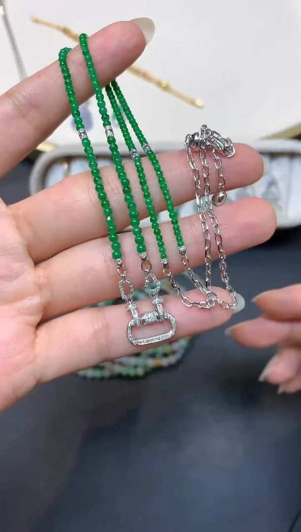 项链18K金镶嵌翡翠S531|25000