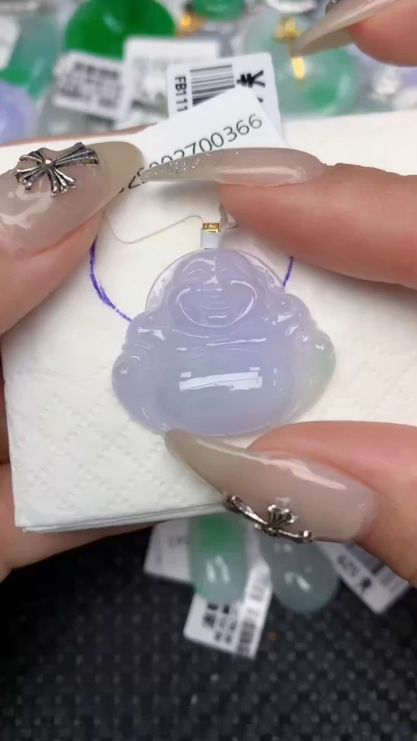 颈饰18K金镶嵌翡翠天然缅甸翡翠a货百元以上9元证书费自理