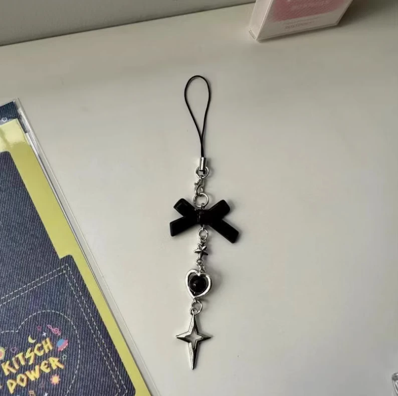 13.甜酷镭射蝴蝶十字架手机链条复古风钥匙扣包包挂饰