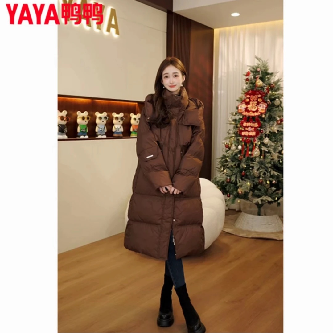 YAYA/鸭鸭冬季时尚气质收腰显瘦连帽外套保暖YE3B634545L