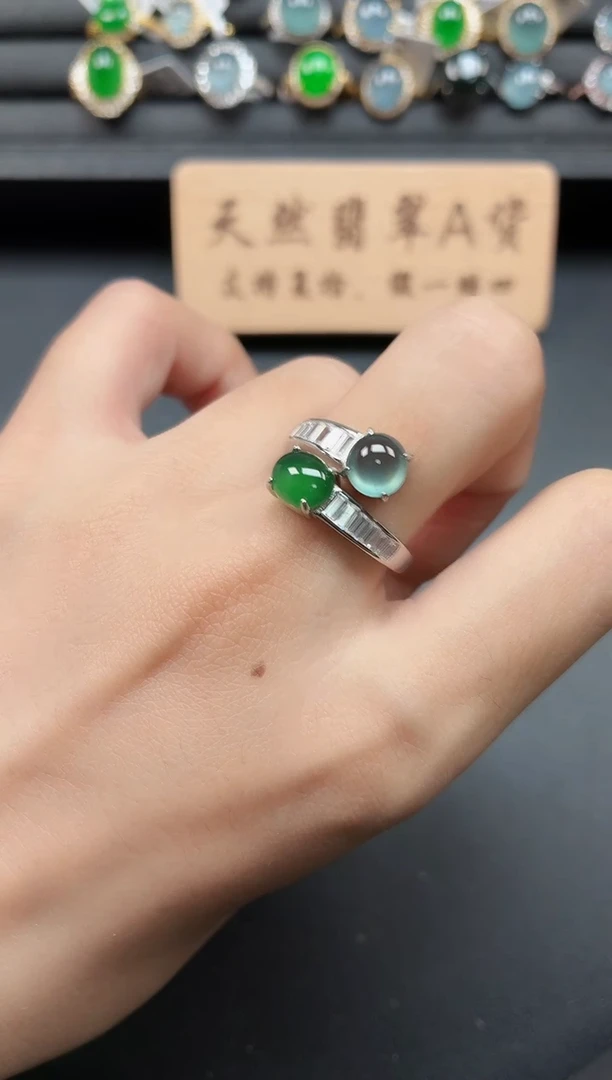 银S925镶嵌戒指翡翠11111