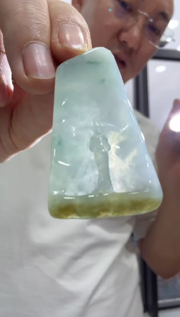 未镶嵌挂件翡翠A货翡翠孤品国雕谢林工