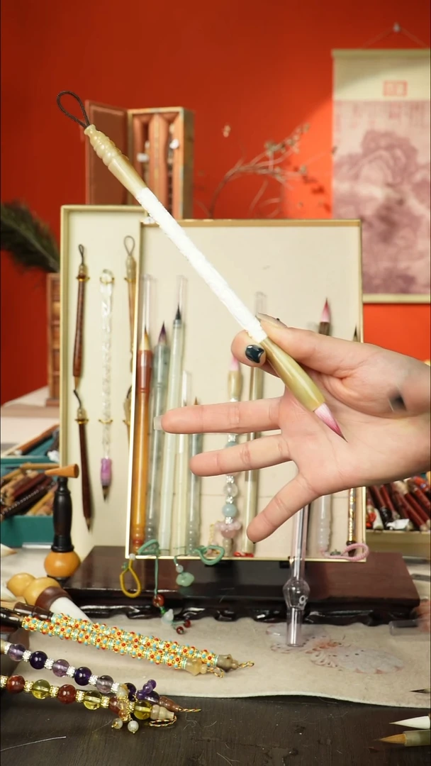 211号闪孤品高货毛笔链接 清水试笔 蘸墨不退