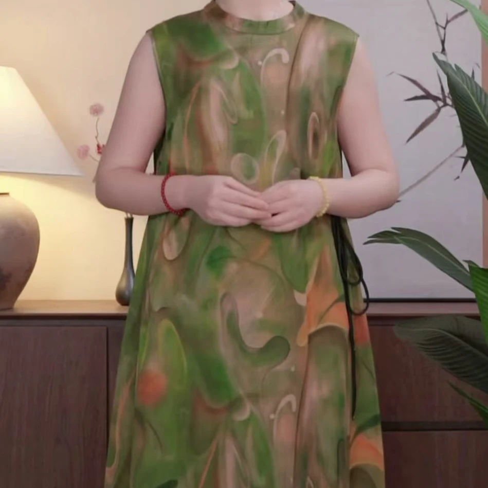 洋 新中式 湖丝皮重缎 香云纱礼服裙 51751